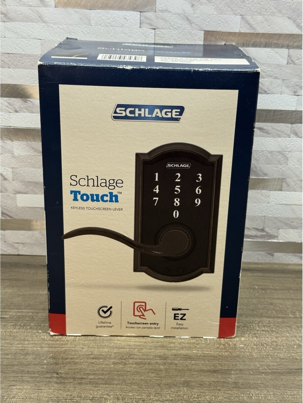Schlage Touch Camelot Aged Bronze Electronic Handle Lighted Keypad Touchscreen